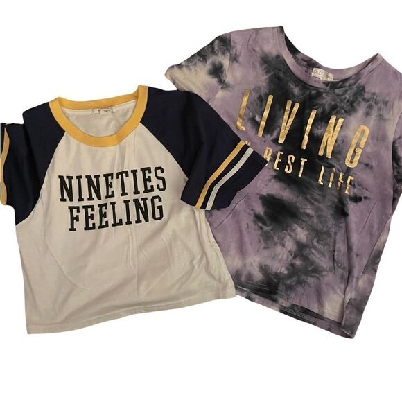 Lot of 2 Nineties Cropped Tees - S - Picture 1 of 8